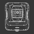 Gray Industrial Equipment Enclosure With Square Top Locking Latch And Structural Details