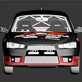 Black And Red Racing Car Model With ADVAN Logo Aerodynamic Body And Sporty Stickers
