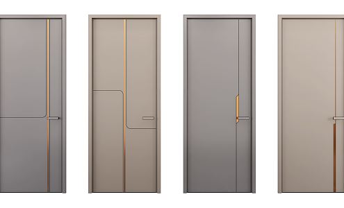 Modern swing door single door 3d model