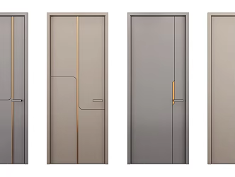 Modern swing door single door 3d model