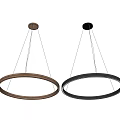Stylish Modern Double Circular Ring Metal Chandelier With Illuminated Glow For Interior Design