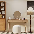 Ancient Style Dressing Table Dressing Stool Floor Lamp Ancient Style Picture Storage Cabinet 3d model
