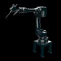 Black Industrial Robotic Arm With Multiple Joints And Stable Base Structure 3d model