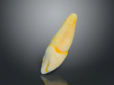 Fresh Juicy Sliced Mango With Yellow And White Flesh On Dark Background 3d model