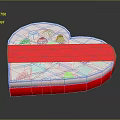 Heart Shaped Decorative Daily Life Item With Blue Red And Silver Edge Design
