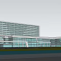 Foshan First Peoples Hospital Modern Exterior With Lawn And Pedestrians
