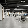 Modern public office area Public open office area 3d model