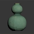 Green Gourd Shaped Sculpture Vase With Smooth Surface And Classic Design