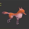 3D Designed Game Movie Character Orange Fox With Fluffy Tail Pink Chest In Standing Pose