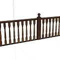 Traditional Wooden Railing With Vertical Balusters Top Rail And Decorative Finial