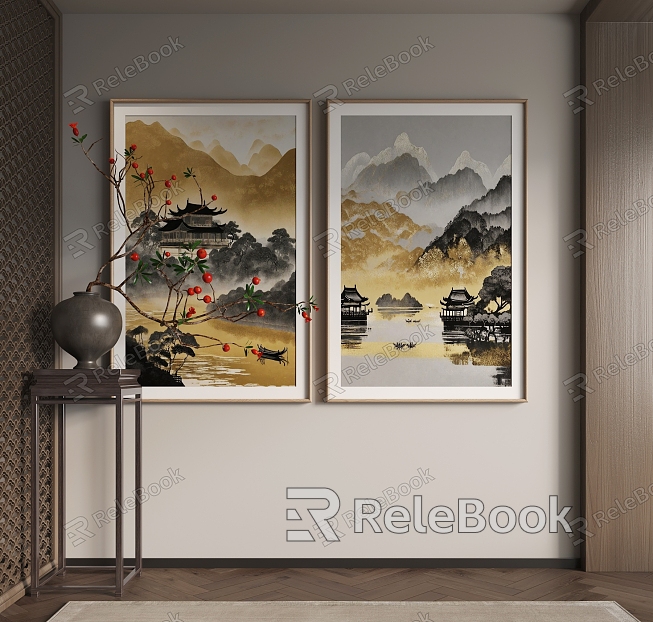 New Chinese Hanging Painting New Chinese Decorative Painting model