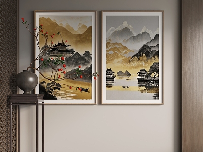 New Chinese Hanging Painting New Chinese Decorative Painting model