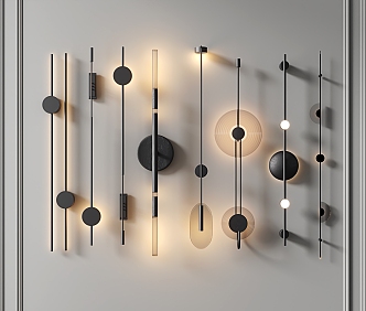 Modern wall lamp wall lamp combination 3d model