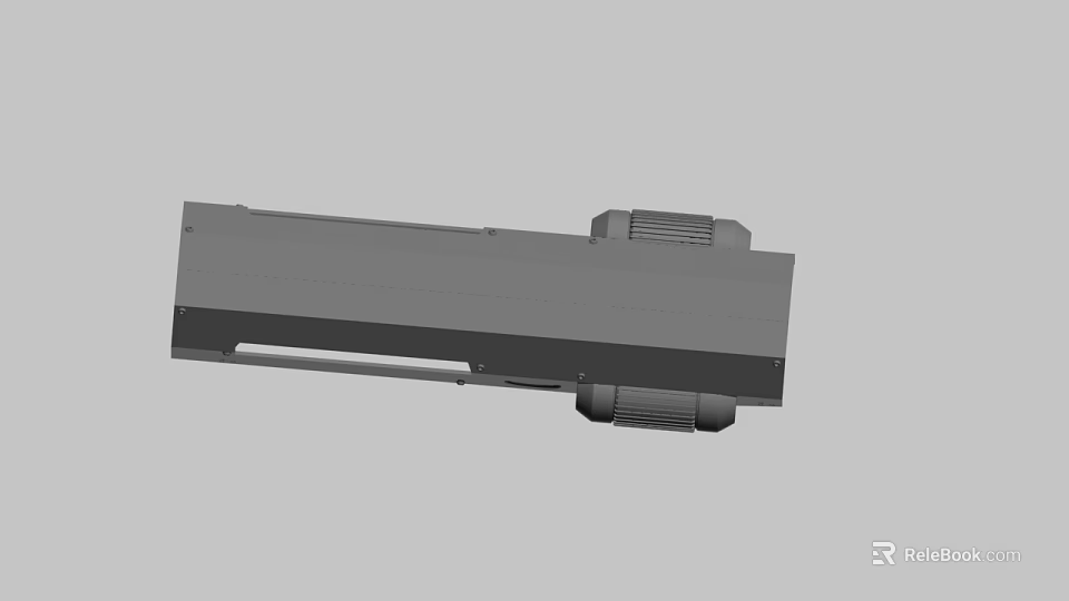 Gray Metal Motorized Linear Slide Unit For Industrial Machinery Applications 3d model 