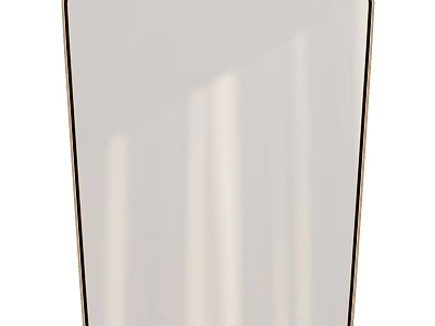 Modern Mirror With Metal Frame And Soft Light Reflection In Home Interior 3d model