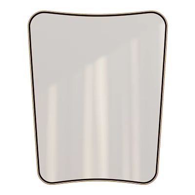 Modern Mirror With Metal Frame And Soft Light Reflection In Home Interior 3d model