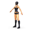 Stylish 3D Female Anime Character With Short Hair Black Vest Shorts And Long Boots