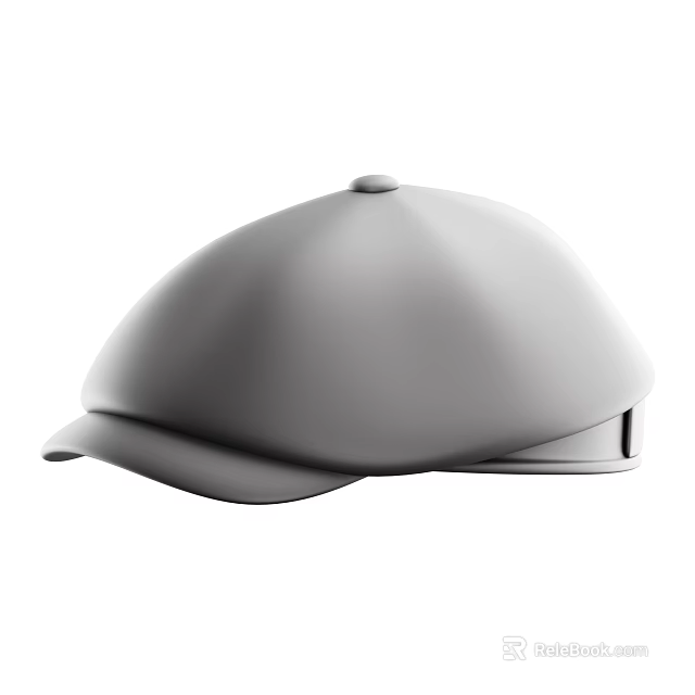 Gray Hat with Simple Design Curved Brim Classic Style for Daily Casual Wear 3d model 