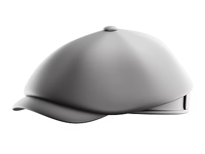Gray Hat with Simple Design Curved Brim Classic Style for Daily Casual Wear 3d model