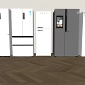 Various Modern Refrigerators And Freezers With Different Designs For Home Use 3d model