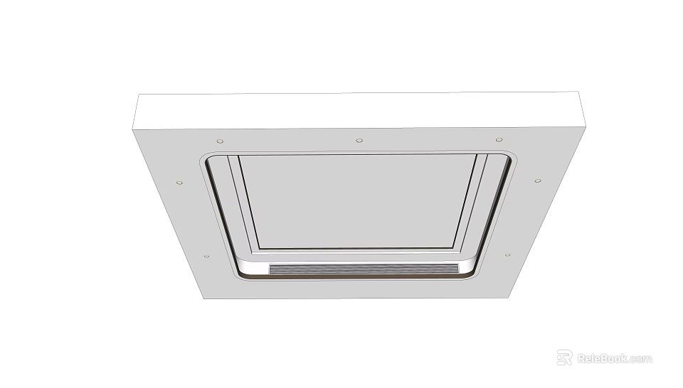 Modern White Square Ceiling Design With Recessed Ventilation Feature for Home Interior 3d model