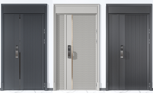 Modern security door entry password security door 3d model