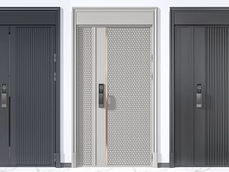 Modern security door entry password security door 3d model