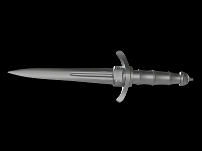 Tactical Weapon Dagger With Sharp Metal Blade And Textured Handle 3d model