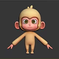 Monkey Cartoon Monkey Anime Monkey Stylized Monkey Fantasy Style Monkey Toy 3d model