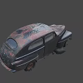 Vintage Rusty Classic Car With Weathered Exterior And Old Design Details