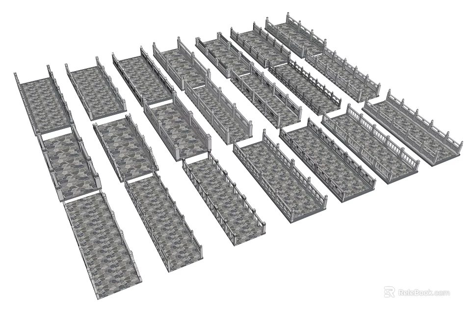 Landscape Bridges Architectural Models With Various Structural Designs And Layouts 3d model