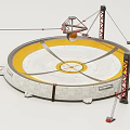 Large Circular Industrial Equipment With Support Structures 3d model