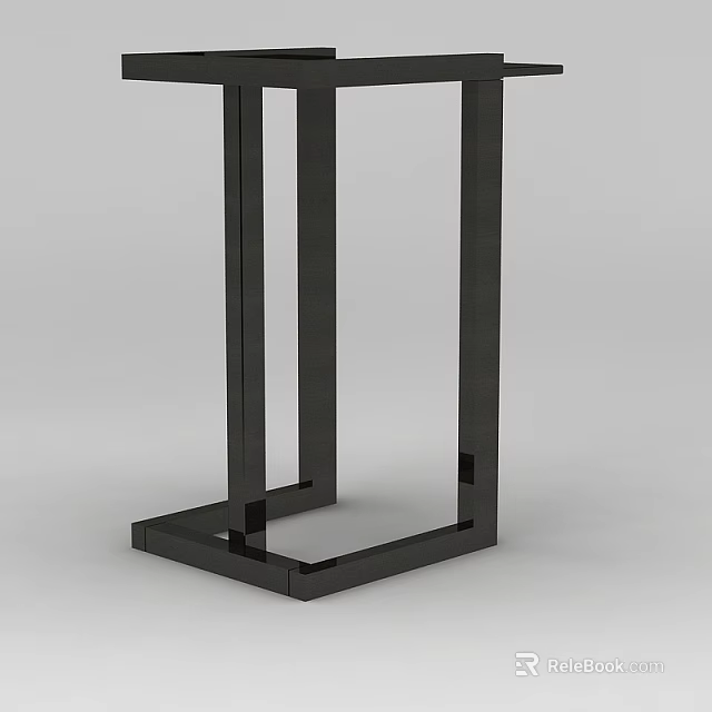 Technology Exhibition Hall With Sleek Black Metal Frame Display Stand Design 3d model 