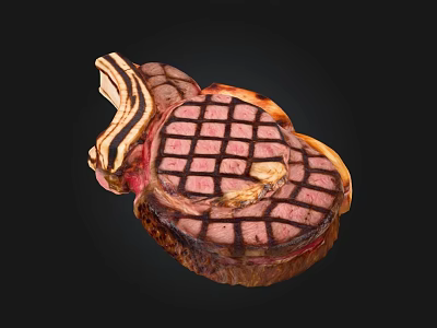 Juicy Grilled Ribeye Steak With Crosshatch Grill Marks And Brown Crust 3d model