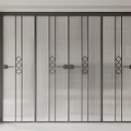 Modern Sliding Door With Metal Mesh And Geometric Patterns For Interior Space 3d model