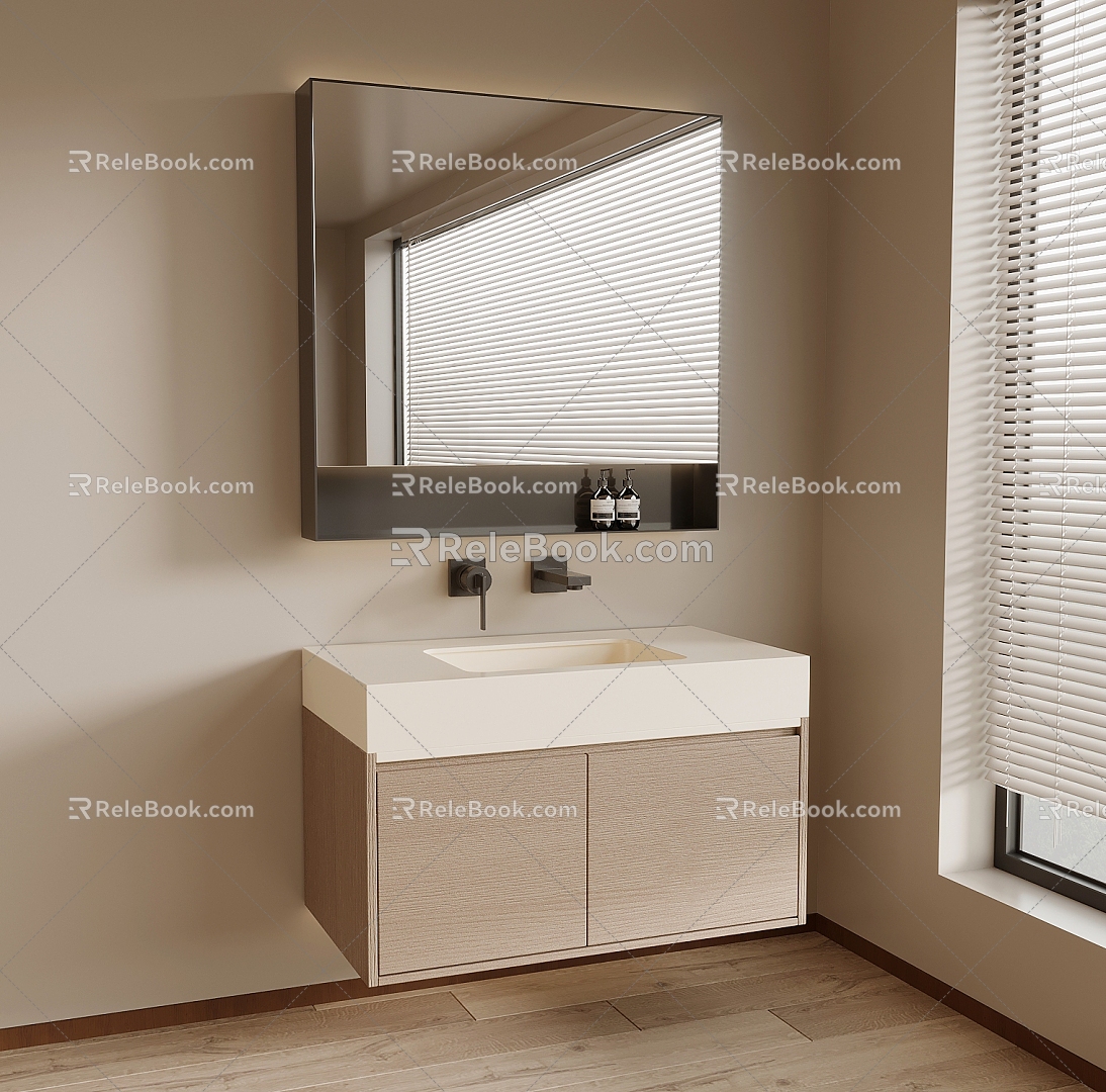 modern bathroom cabinet washstand 3d model