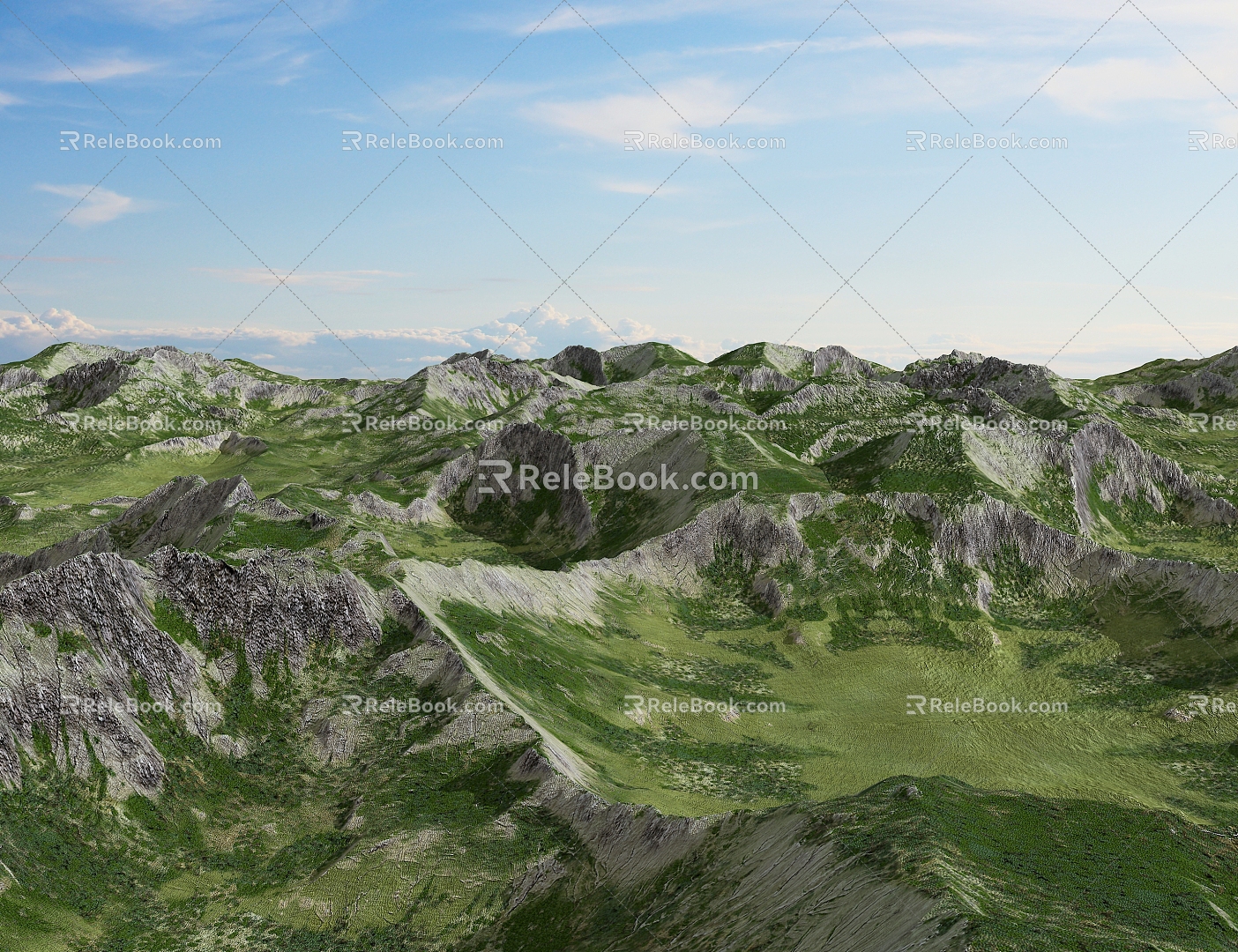 Mountains and hills 3d model