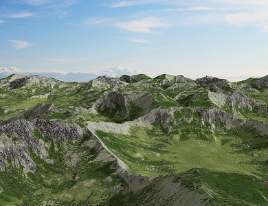 Mountains and hills 3d model