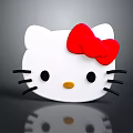 Cute Hello Kitty Shaped Children's Furniture With White Head Red Bow And Black Whiskers