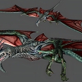 Flying Dragon Realistic Game Dragon Wings Monster Flying Dragon Pterodactyl Flying Animal 3d model