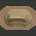 Traditional Thatch Roof Building Model With Circular Structure And Polygonal Base
