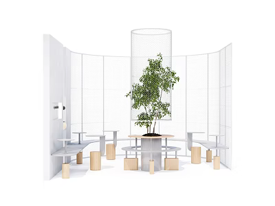 Modern Table and Chair Combination Special-shaped Leisure Chair 3d model