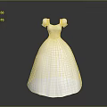 Elegant White Princess Dress With Puffed Sleeves Fitted Waist And Fluffy Skirt