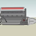 Industrial Equipment With Red Striped Top And Gray Body For Heavy Duty Use