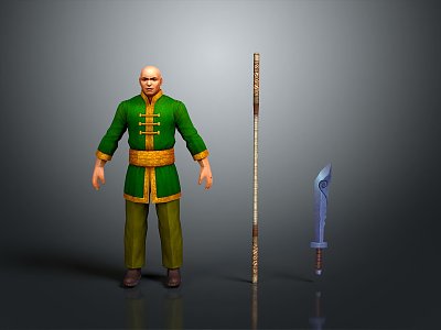 Monk, monk, small monk, monk, monk, monk, monk, Taoist priest, ancient male, ancient man 3d model