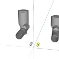 Two Chrome Plated Faucet Valves with Modern Design for Kitchen and Bathroom