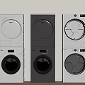 Three Stylish Front Load Washing Machines With Stackable Design And Digital Control Panels