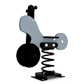 Playground Spring Rider In Gray Black With Seat Back Spring Base For Kids Outdoor Playground