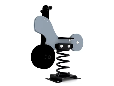 Playground Spring Rider In Gray Black With Seat Back Spring Base For Kids Outdoor Playground 3d model