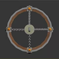 Lighting Fixture Set Round Chandelier With Candle Shaped Lamps Orange White Color And Chain Decoration